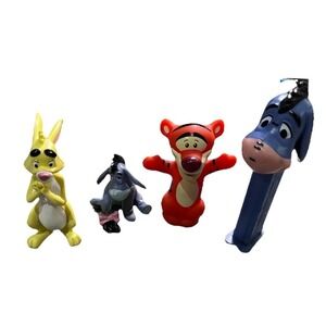 Winnie the Pooh Figurine Lot – Little People Tigger, Rabbit, Eeyore + PEZ